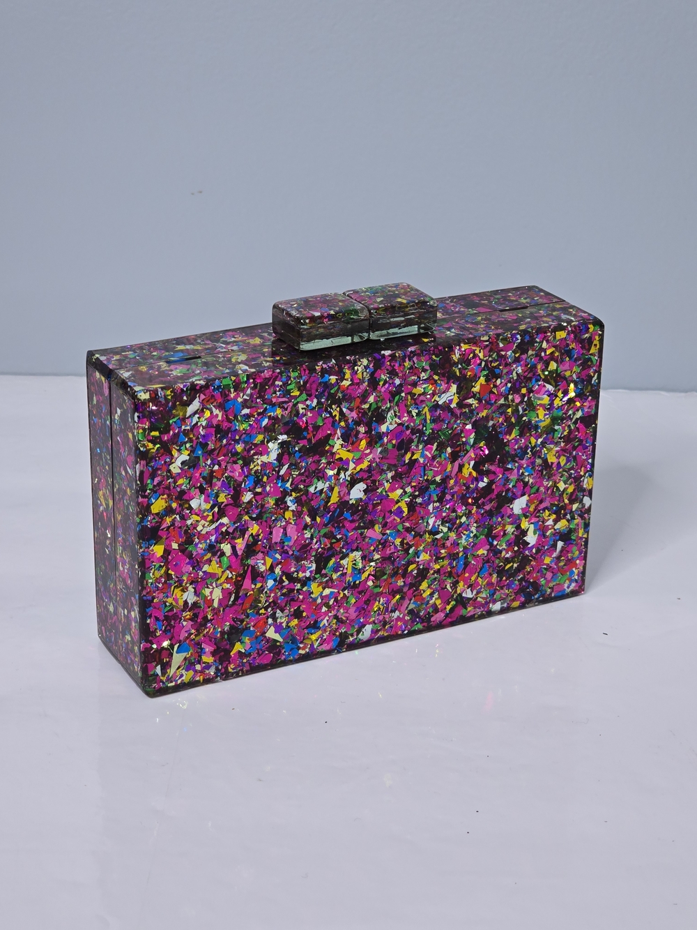 Confitti Pink Rectangular Crossbody Clutch